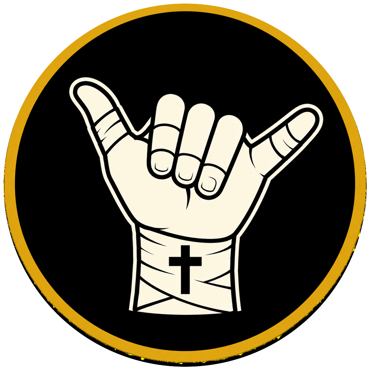 Train My Hands for War taped-hand mark