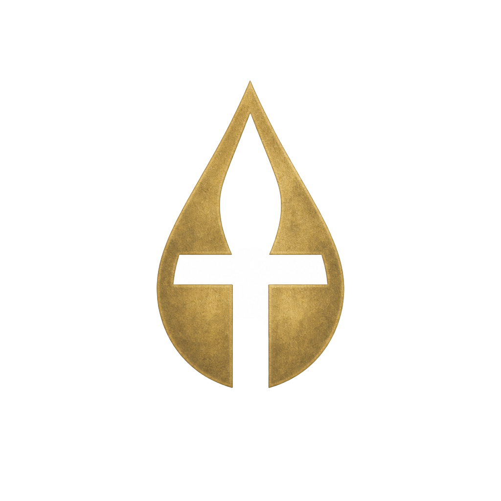 86Hours logo: a water droplet with a cross formed in the negative space